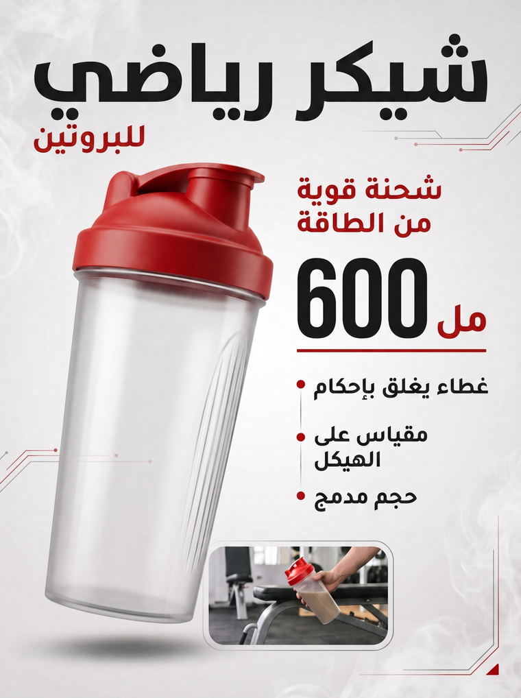 بطاقة: زجاجة شيكر رياضية